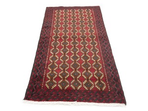 Red Vintage Tribal 3'3X6'4 Balouch Persian Oriental Rug