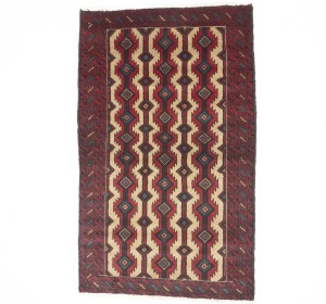 Beige Vintage Tribal 3'6X5'8 Balouch Persian Oriental Rug