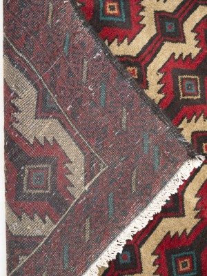 Beige Vintage Tribal 3'6X5'8 Balouch Persian Oriental Rug