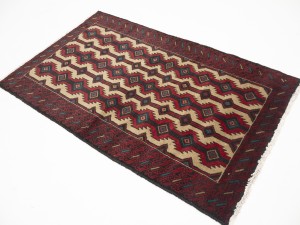 Beige Vintage Tribal 3'6X5'8 Balouch Persian Oriental Rug