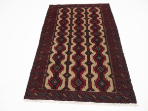 Beige Vintage Tribal 3'6X5'8 Balouch Persian Oriental Rug