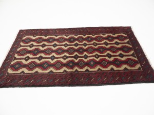 Beige Vintage Tribal 3'6X5'8 Balouch Persian Oriental Rug