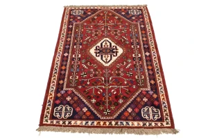 Red Tribal 3'5X5 Shiraz Persian Rug