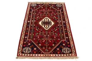 Red Tribal 3'5X5 Shiraz Persian Rug