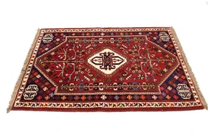 Red Tribal 3'5X5 Shiraz Persian Rug