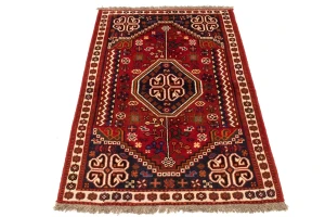 Red Tribal 3'4X5 Shiraz Persian Rug