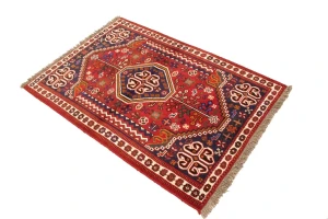Red Tribal 3'4X5 Shiraz Persian Rug
