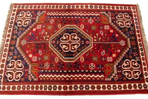 Red Tribal 3'4X5 Shiraz Persian Rug