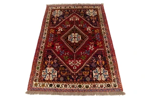 Red Tribal 3'5X5'3 Shiraz Persian Rug