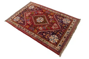Red Tribal 3'5X5'3 Shiraz Persian Rug
