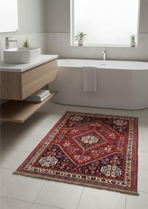 Red Tribal 3'5X5'3 Shiraz Persian Rug