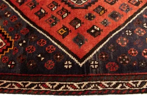 Vintage Orange-red Tribal 4X5 Shiraz Persian Rug
