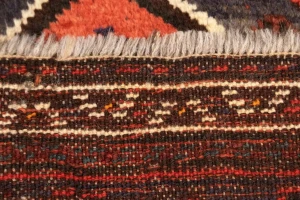 Vintage Orange-red Tribal 4X5 Shiraz Persian Rug