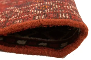 Vintage Rusty Red Geometric 3'6X4'9 Shiraz Persian Rug