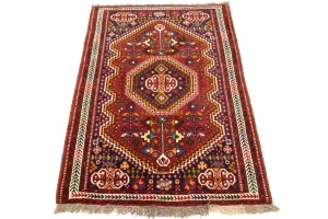 Red Tribal 3'5X5 Shiraz Persian Rug