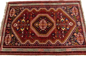 Red Tribal 3'5X5 Shiraz Persian Rug
