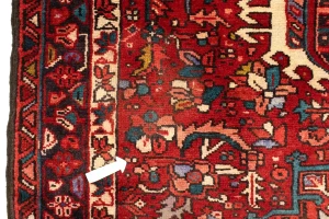 Vintage Red Geometric 4X11 Karajeh Persian Runner Rug