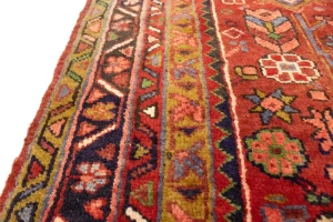 Semi Antique Red Traditional 4'5X12'8 Heriz Persian Runner Rug