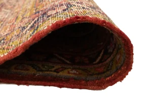 Semi Antique Red Traditional 4'5X12'8 Heriz Persian Runner Rug