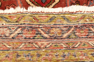 Semi Antique Red Traditional 4'5X12'8 Heriz Persian Runner Rug