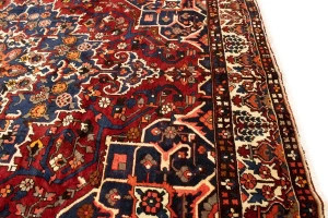 Vintage Red Floral 10X12 Bakhtiari Persian Rug