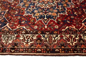Vintage Red Floral 10X12 Bakhtiari Persian Rug
