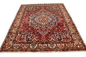 Vintage Red Floral 10X12 Bakhtiari Persian Rug