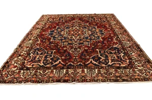 Vintage Red Floral 10X12 Bakhtiari Persian Rug