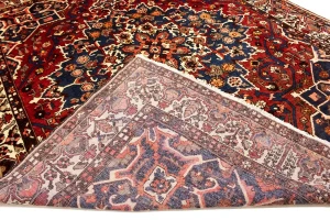 Vintage Red Floral 10X12 Bakhtiari Persian Rug