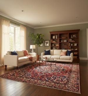 Vintage Red Floral 10X12 Bakhtiari Persian Rug