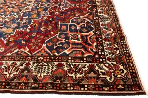 Vintage Red Floral 10X12 Bakhtiari Persian Rug