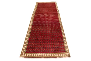 Vintage Tribal Red 3'4X9'7 Botemir Persian Runner Rug