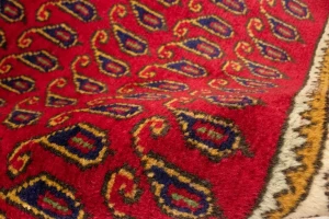 Vintage Tribal Red 3'4X9'7 Botemir Persian Runner Rug