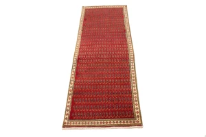 Vintage Tribal Red 3'4X9'7 Botemir Persian Runner Rug