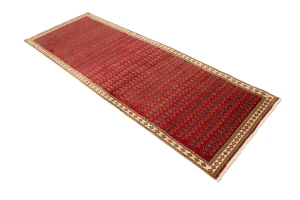 Vintage Tribal Red 3'4X9'7 Botemir Persian Runner Rug