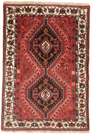 Vintage Tribal Red 3X5 Shiraz Persian Rug