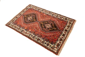 Vintage Tribal Red 3X5 Shiraz Persian Rug