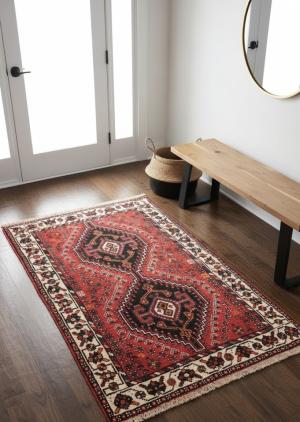 Vintage Tribal Red 3X5 Shiraz Persian Rug