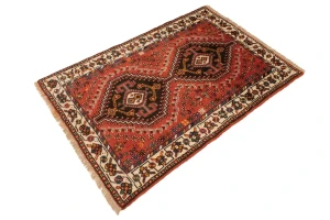 Vintage Tribal Red 3X5 Shiraz Persian Rug