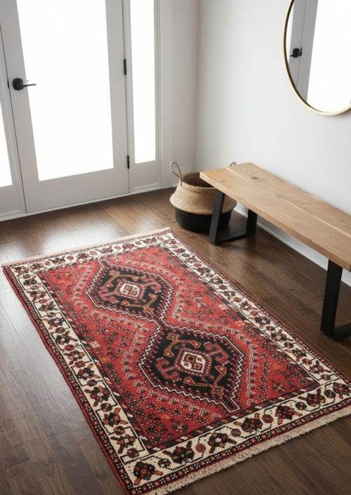 Vintage Tribal Red 3X5 Shiraz Persian Rug