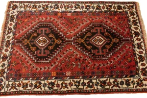 Vintage Tribal Red 3X5 Shiraz Persian Rug