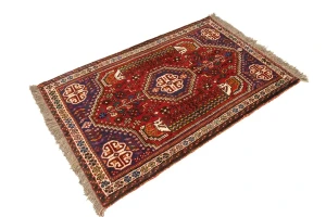 Red Tribal 3X5 Shiraz Persian Rug