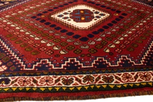 Rusty Red Tribal 3'3X4'8 Shiraz Persian Rug