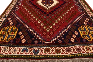 Rusty Red Tribal 3'3X4'8 Shiraz Persian Rug