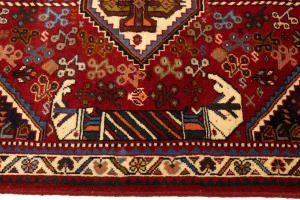 Red Tribal 3'5X5 Shiraz Persian Rug
