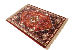 Red Tribal 3'5X5 Shiraz Persian Rug