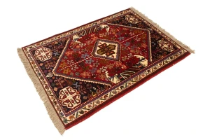 Red Tribal 3'5X5 Shiraz Persian Rug