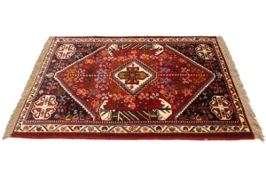 Red Tribal 3'5X5 Shiraz Persian Rug