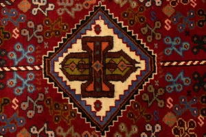 Red Tribal 3'5X5 Shiraz Persian Rug