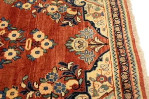Semi Antique Traditional Red 4X7'6 Mahal Persian Rug